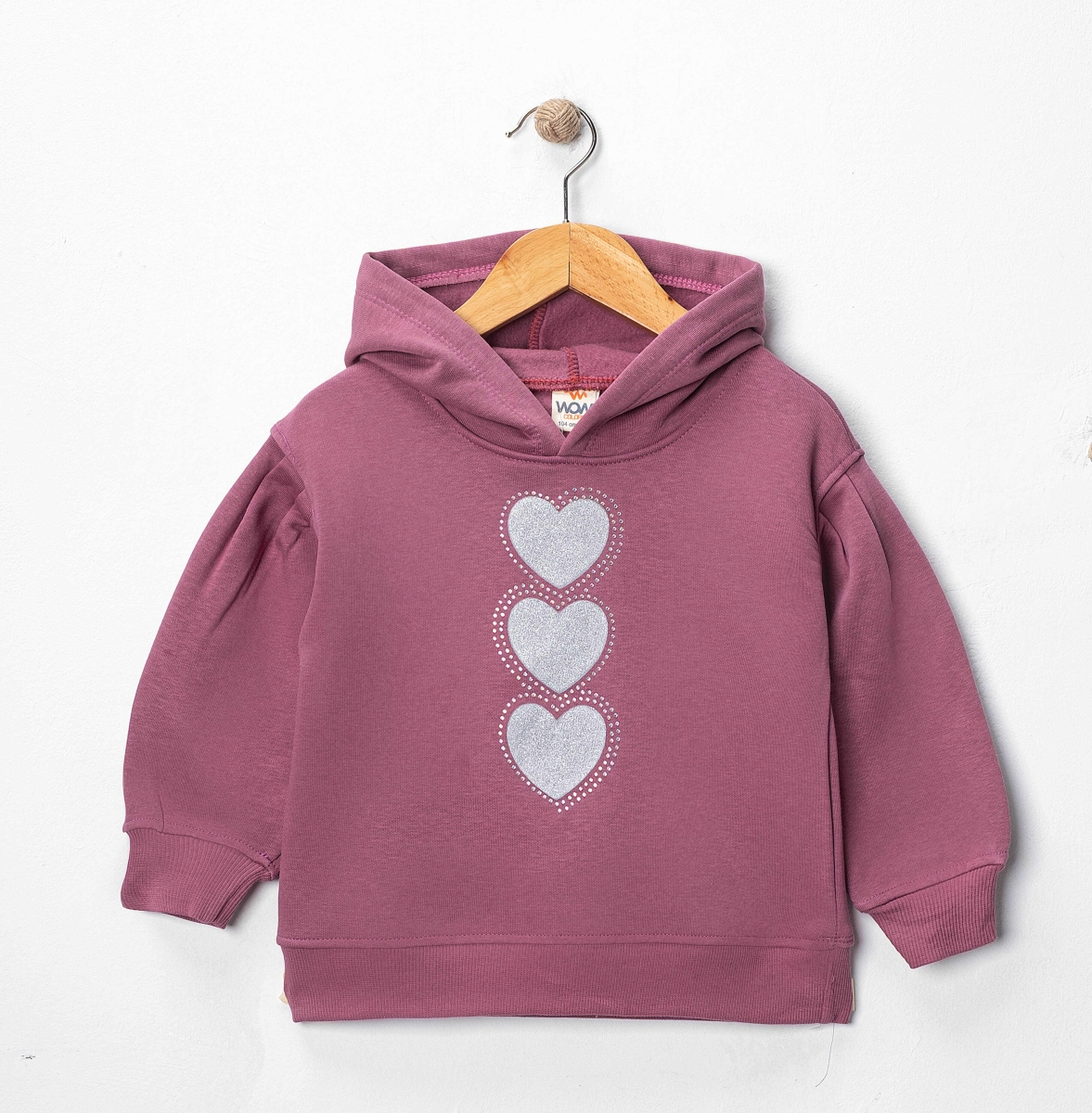 KAPÜŞONLU 3 İP KIZ  SWEAT   1-4  YAŞ 4 ADET