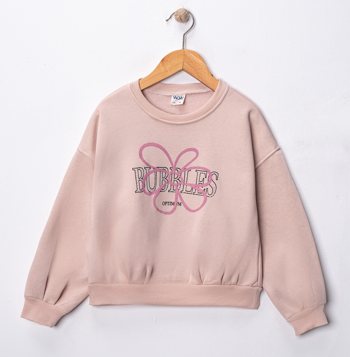 BUBBLES BASKILI  3 İP KIZ  SWEAT  5-8  YAŞ 4 ADET