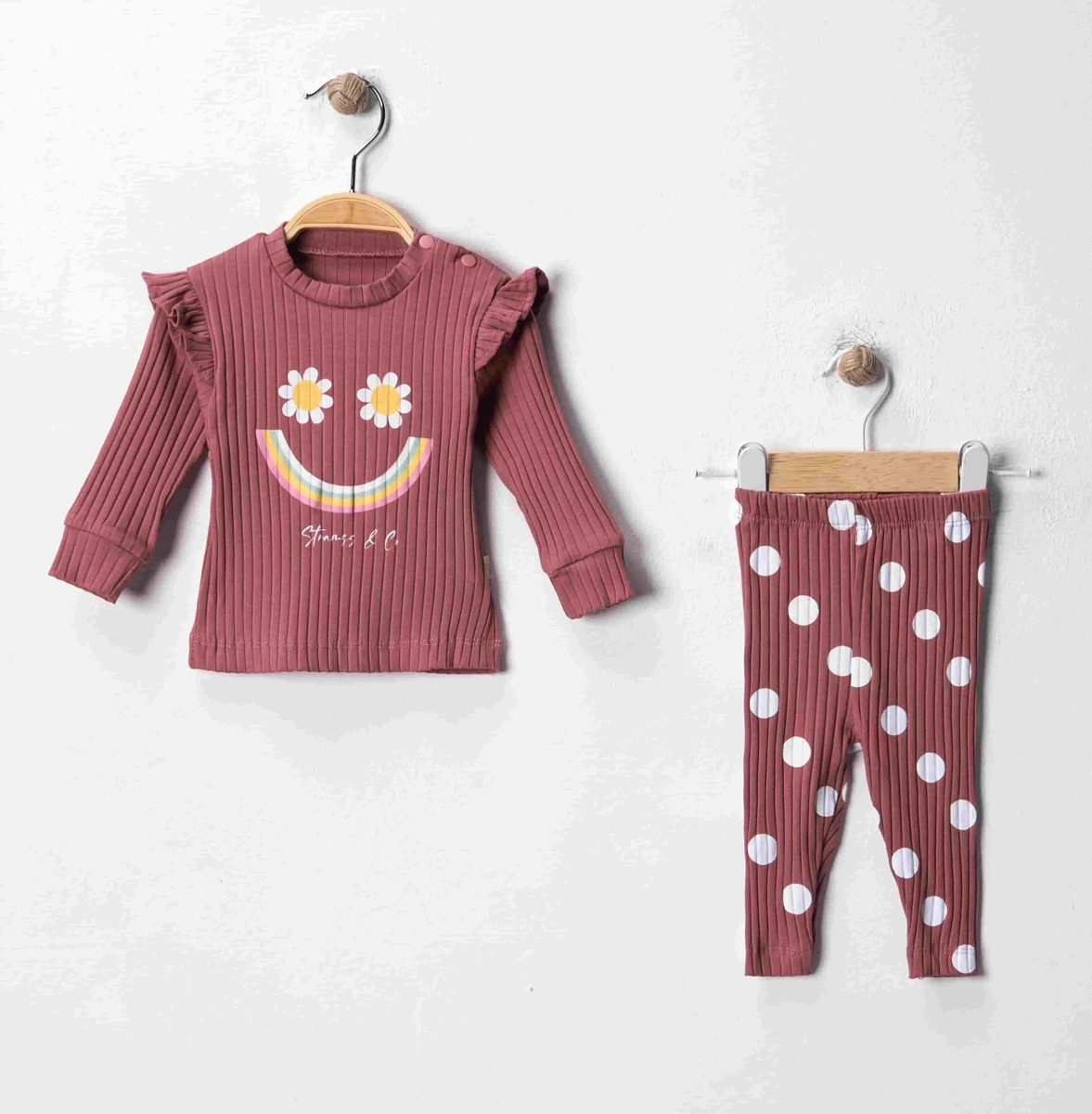 106 GÖKKUŞAĞI BASKILI KIZ TAKIM 3-12 AY 4 ADET