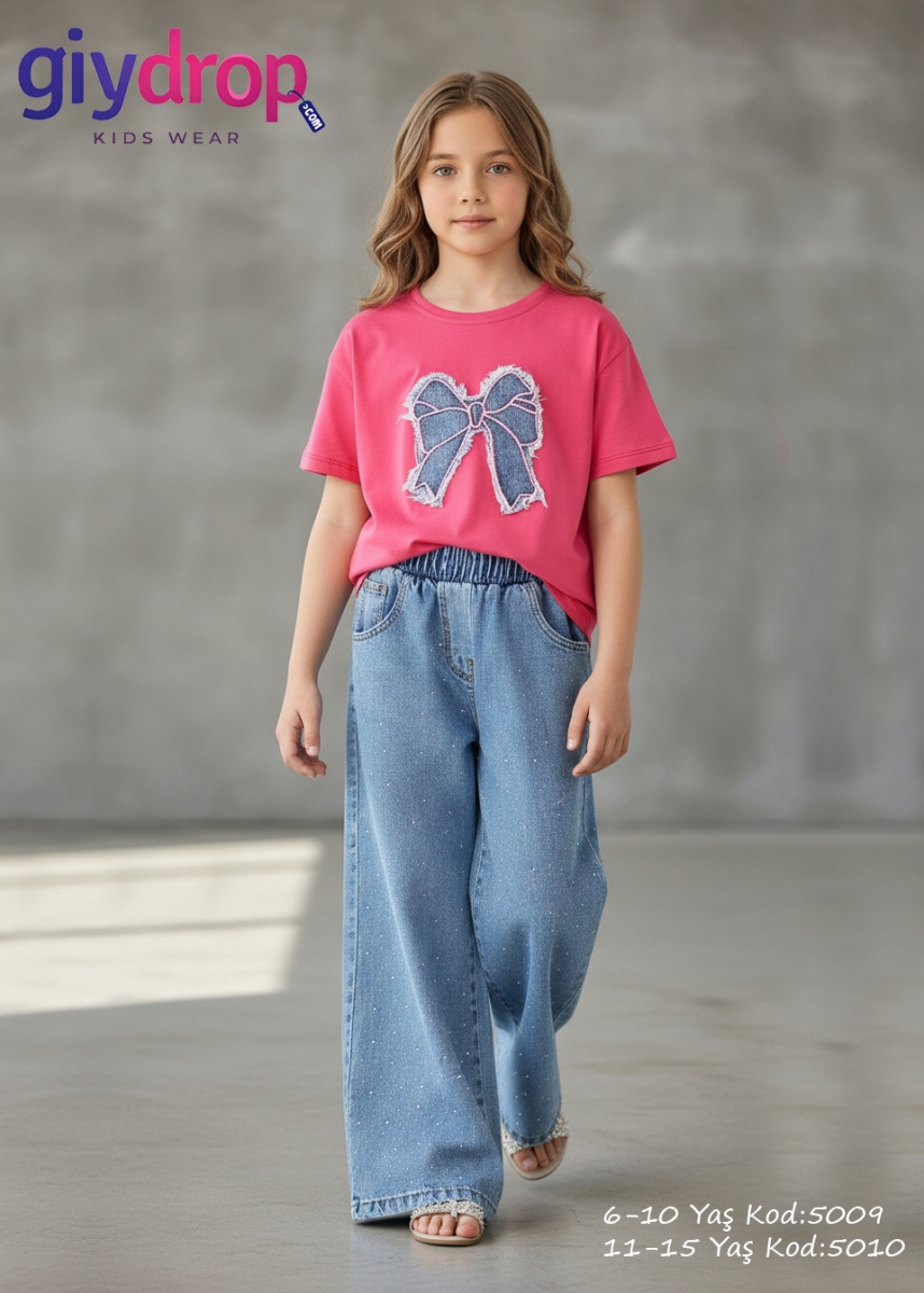 GİYDROP FİYONKLU TAŞLI KOT TAKIM 