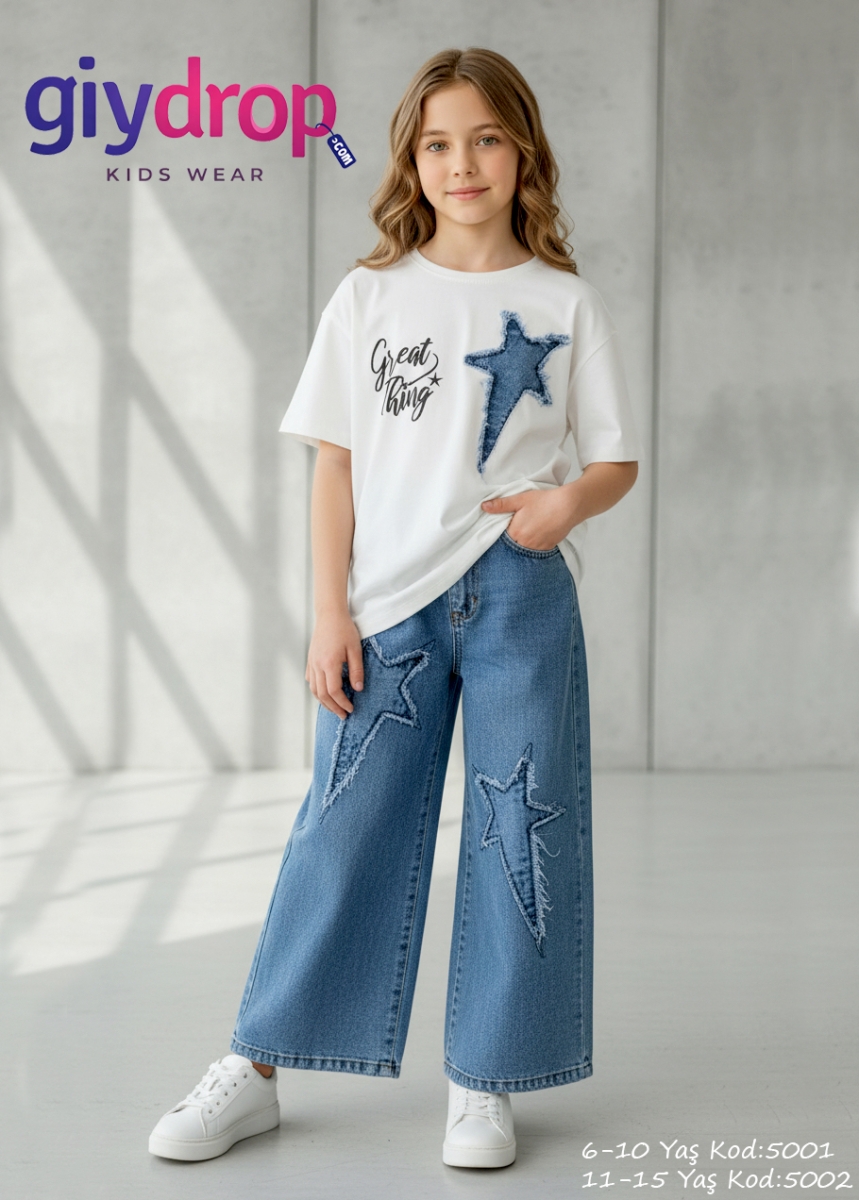 GİYDROP YILDIZLI KOT TAKIM 