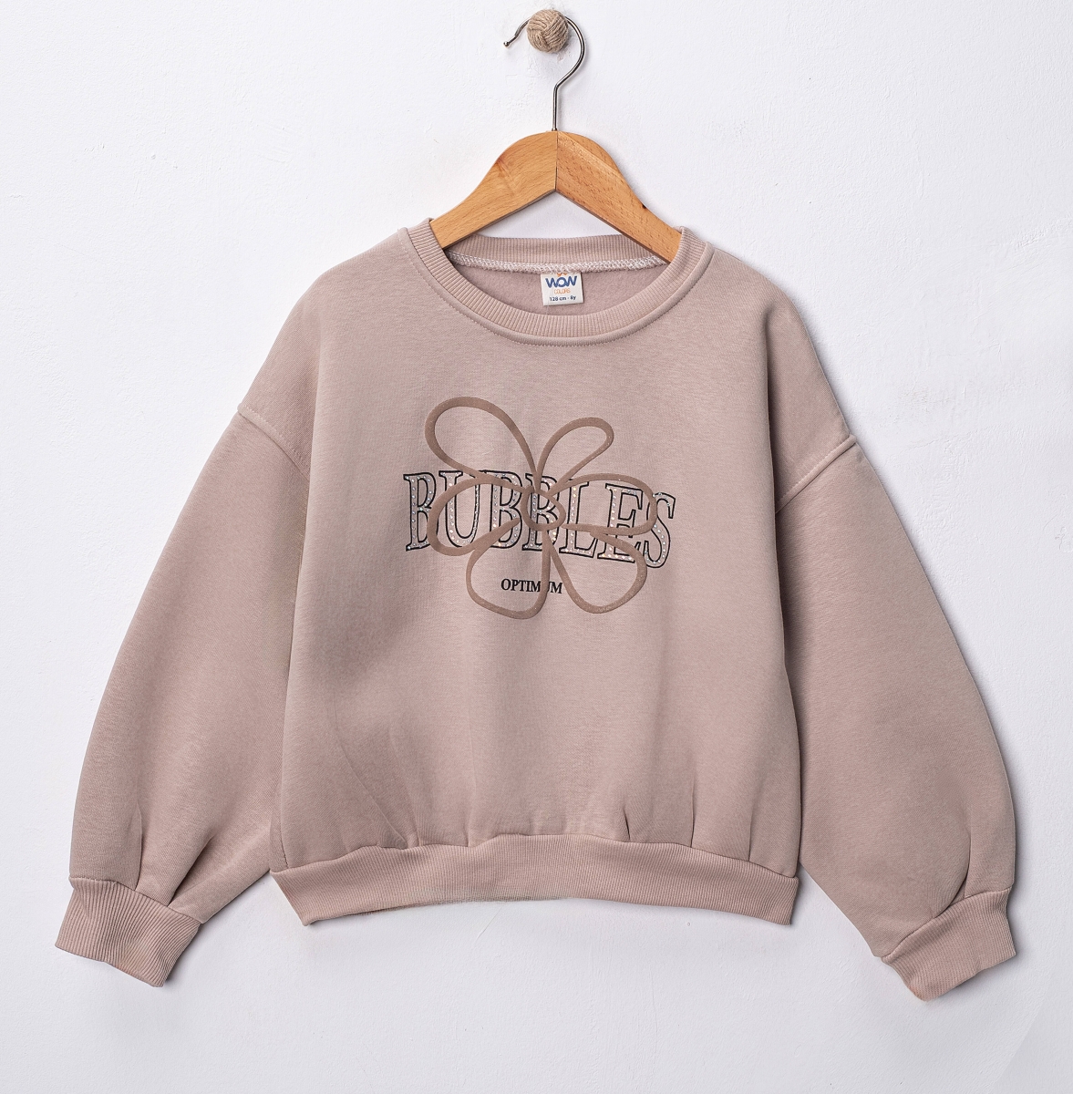 BUBBLES BASKILI  3 İP KIZ  SWEAT  5-8  YAŞ 4 ADET