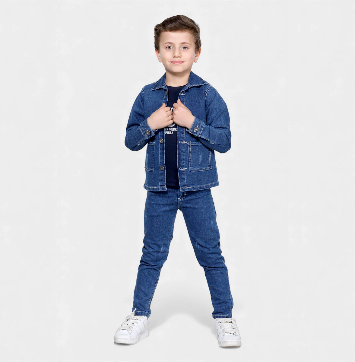 PUBA ERKEK  SİYAH SADE  CEPLİ TAKIM 3LÜ 3-7  YAŞ 5 ADET