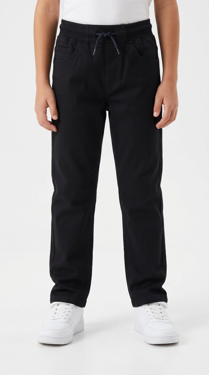 6150 KETEN DÜZ PAÇA SİYAH OKUL PANT. 6-10 YAŞ 6 ADET