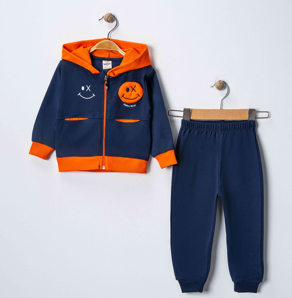 EMOJİ BASKILI HIRKALI TAKIM 9-24 AY 4 ADET