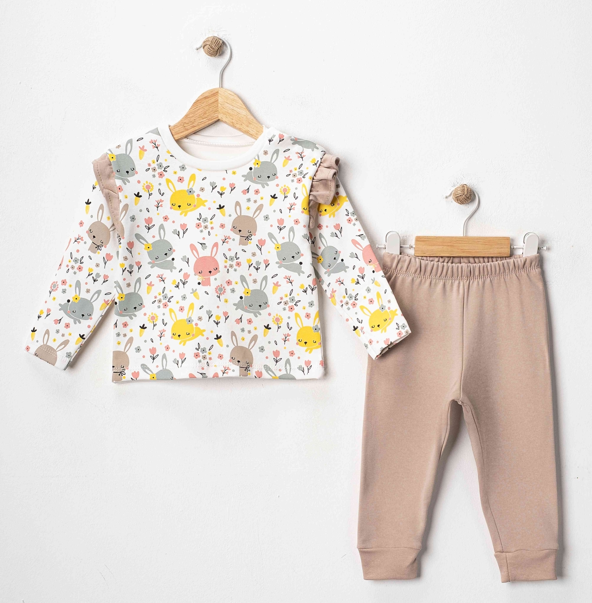 117 LALE ÇİÇEK BASKILI TAKIM 3-12 AY 4 ADET