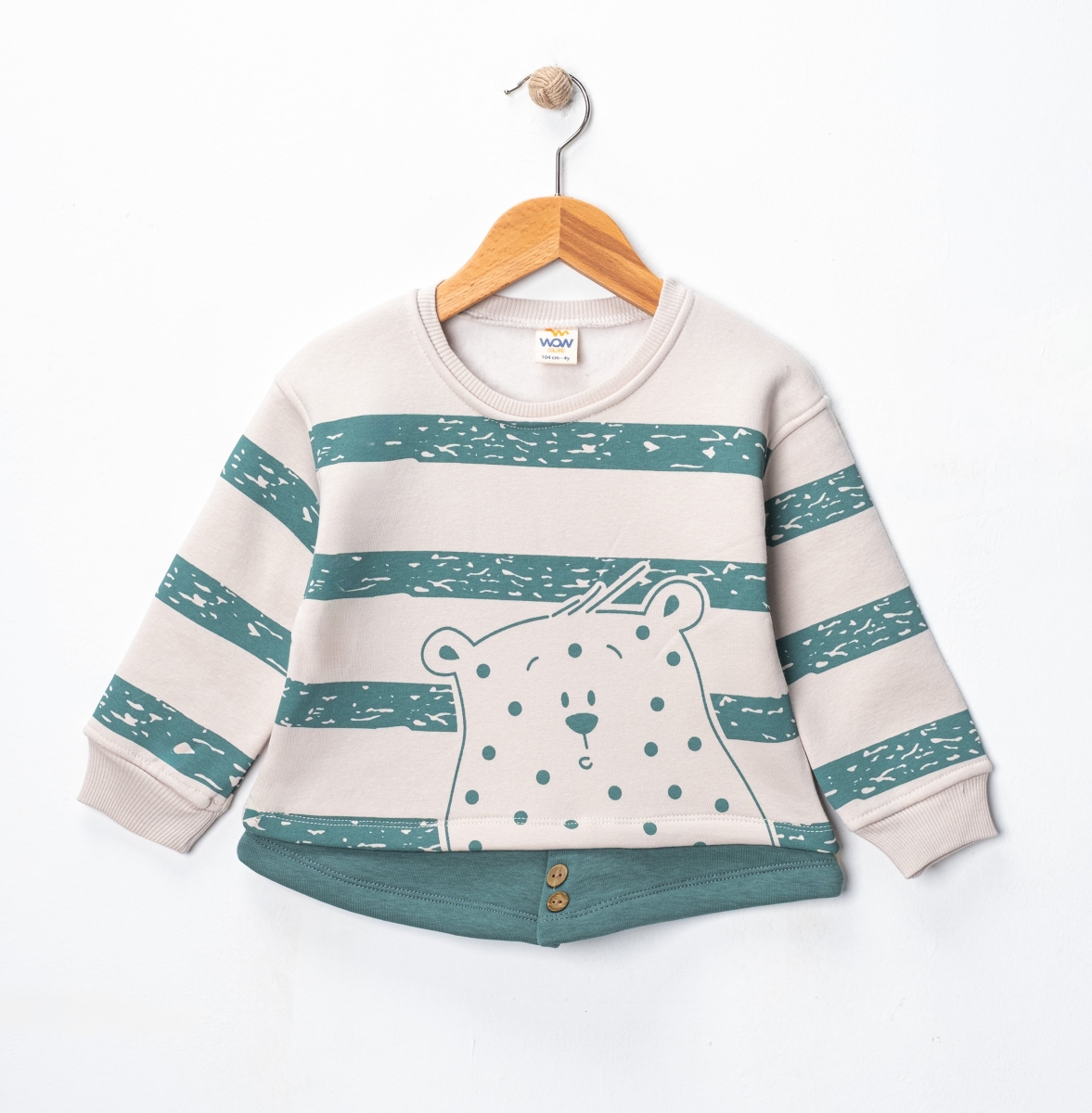 ÇİZGİLİ HAYVAN BASKILI  3 İP ERKEK SWEAT   1-4  YAŞ 4 ADET