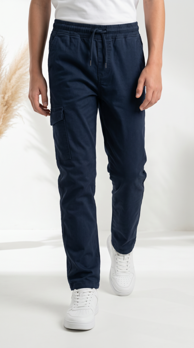 6480 KETEN KARGO DÜZ PAÇA LACİVERT OKUL PANT. 6-10 YAŞ 6 ADET