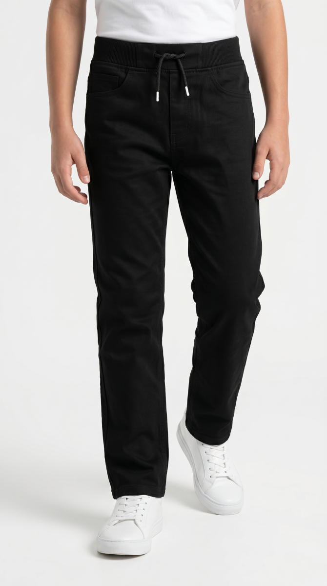 6155 KETEN DÜZ PAÇA SİYAH OKUL PANT.11-16 YAŞ 6 ADET