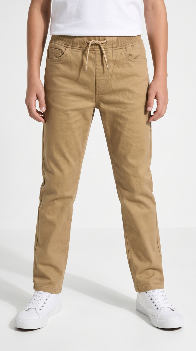 1070 SATEN DÜZ PAÇA BEJ OKUL PANT.6-10 YAŞ 6 ADET